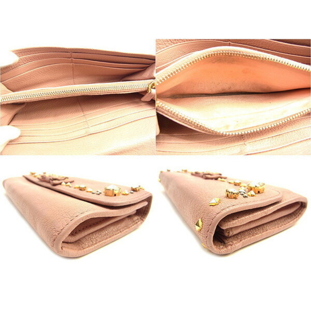 Miu Miu Wallet studded pink zipper long leather - Picture 6 of 6